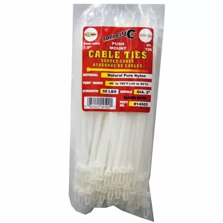 Tool City 7.9 in. L White Cable Tie 100 Pack (7.9