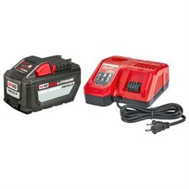 M18 Red Lithium Battery Pack & Rapid Charger, 12.0Ah, 18-Volt