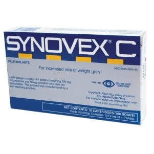 Zoetis Large Animal Synovex C Calf Implant 100 Doses {10 Cartridges} Increase Growth & Weight Gain (100 Doses)
