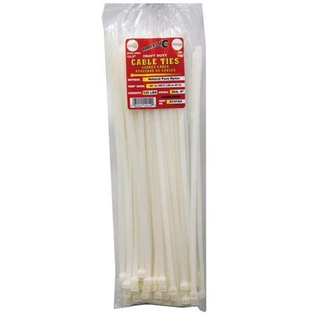 Tool City 14.5 In. L White Cable Tie 120LB Heavy Duty 100 Pack (14.5