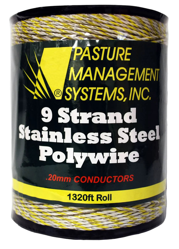 Pasture Managment Polywire - 9 Strand Stainless Steel -