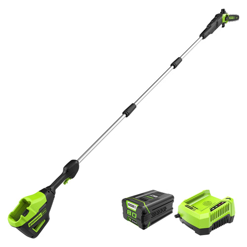 Greenworks 80V 10 Cordless Battery Pole Saw w/ 2.0 Ah Battery & Rapid Charger (10)