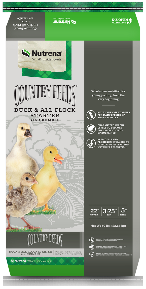 Nutrena® Country Feeds® Duck & All Flock Starter Crumble (50 lb)