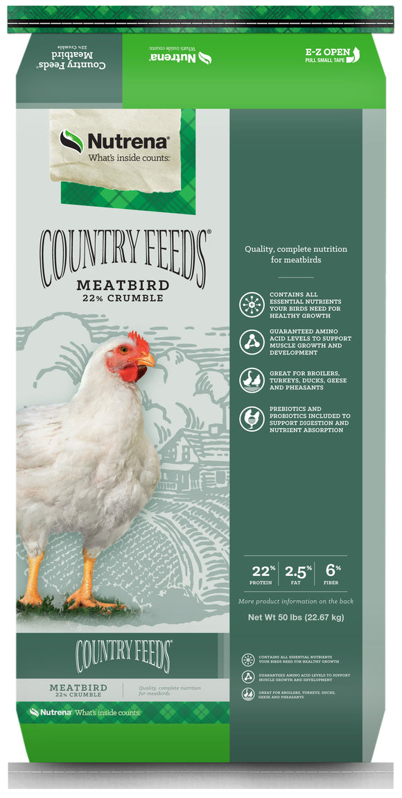 Nutrena® Country Feeds® Meatbird 22% Crumbles (50 Lb)