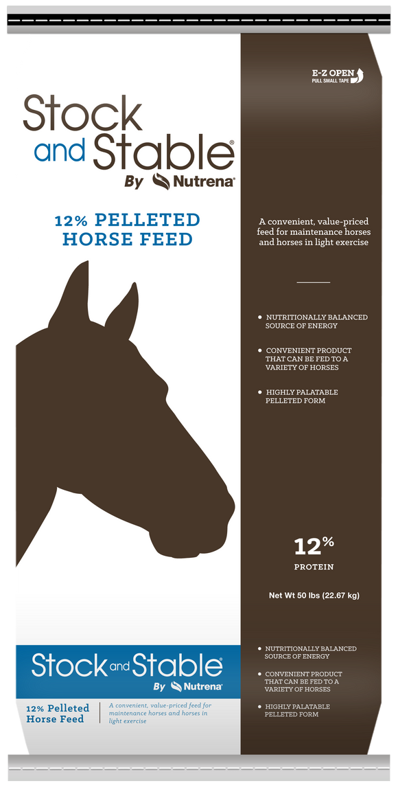 Stock & Stable® By Nutrena® 12% Pelleted Horse Feed (50 Lb)