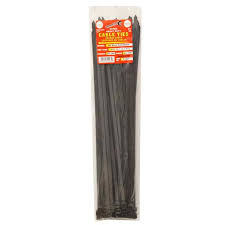Tool City 17 in. L Black Cable Tie 175LB EXTRA HD 50 Pack (17, Black)