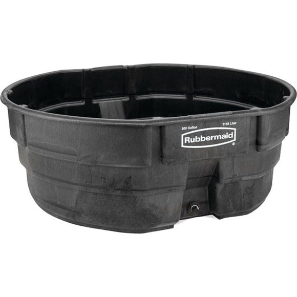 RUBBERMAID COMMERCIAL STOCK TANK (300 GAL, BLACK)