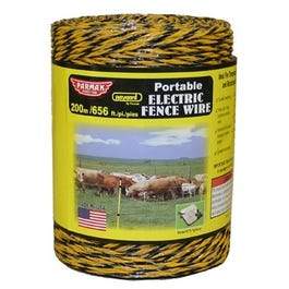 Electric Fence Wire, Yellow & Black Aluminum & Fiberglass, 656-Ft.