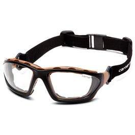 Carthage Safety Glasses, Clear Lens/Black & Tan Frame