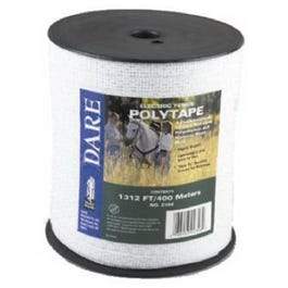 Electric Fence Tape, White Poly & 5-Wire Stainless Steel, .5-In. x 1,312-Ft.