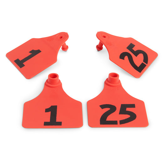 Allflex 1 - 25 Red A-tag Numbered Cow Id Ear Tags