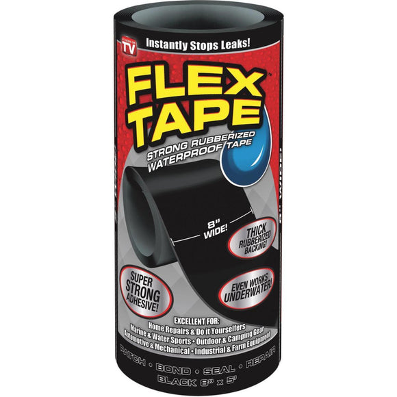 Flex Tape 8 In. x 5 Ft. Repair Tape, Black