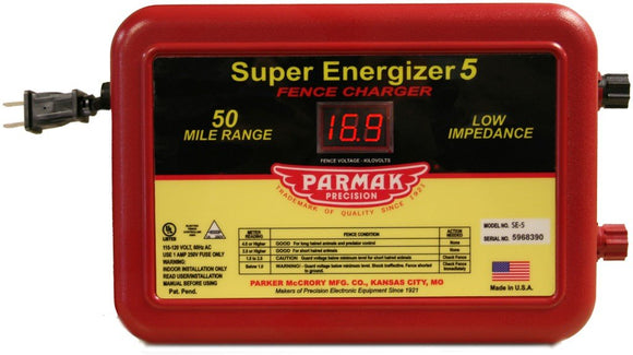 Parmak Super Energizer 5 Model SE-5 110-120 volt – AC Operated – 50 miles